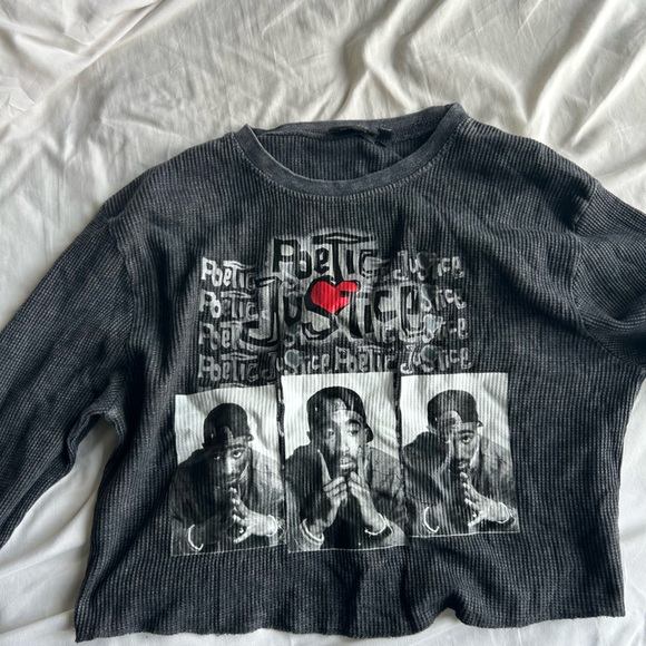 2pac Poetic Justice Long Sleeve Shirt with Red Heart - Picture 1 of 4